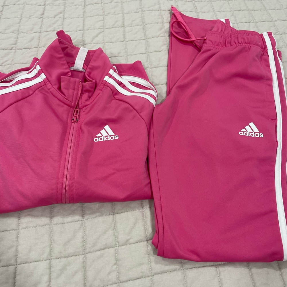 Adidas Pink Track Pants & Jacket Set
